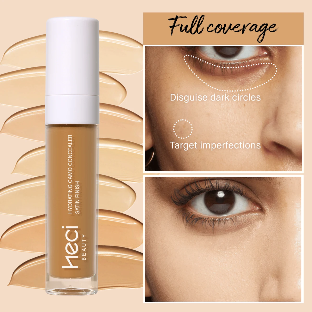 Waterproof Liquid Concealer Full Coverage, Matte Finish Long-Wearing Brightening Concealer, Multi-Use Facial Concealer Makeup 6