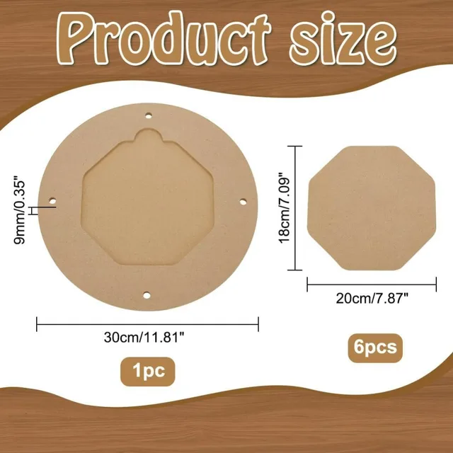 Chauve-souris intérieure pour roue de poterie, planche de cale ronde et Portable en argile de 12 pouces avec 6 tampons hexagonaux de 7.8 pouces, chauves-souris rondes en argile 2
