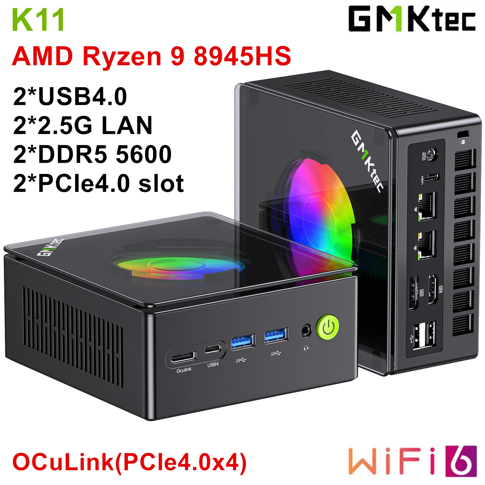 GMKtec Gaming Mini PC Nucbox K11 AMD Ryzen 9 8945HS OCuLink