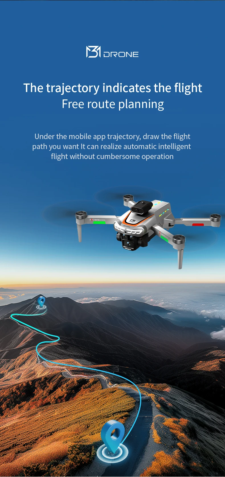 New M3 Drones 8K Brushed APP Mobile Phone Control Battery Life Time OF About 12 Minutes Positioning With Optical Flow Toys Gifts