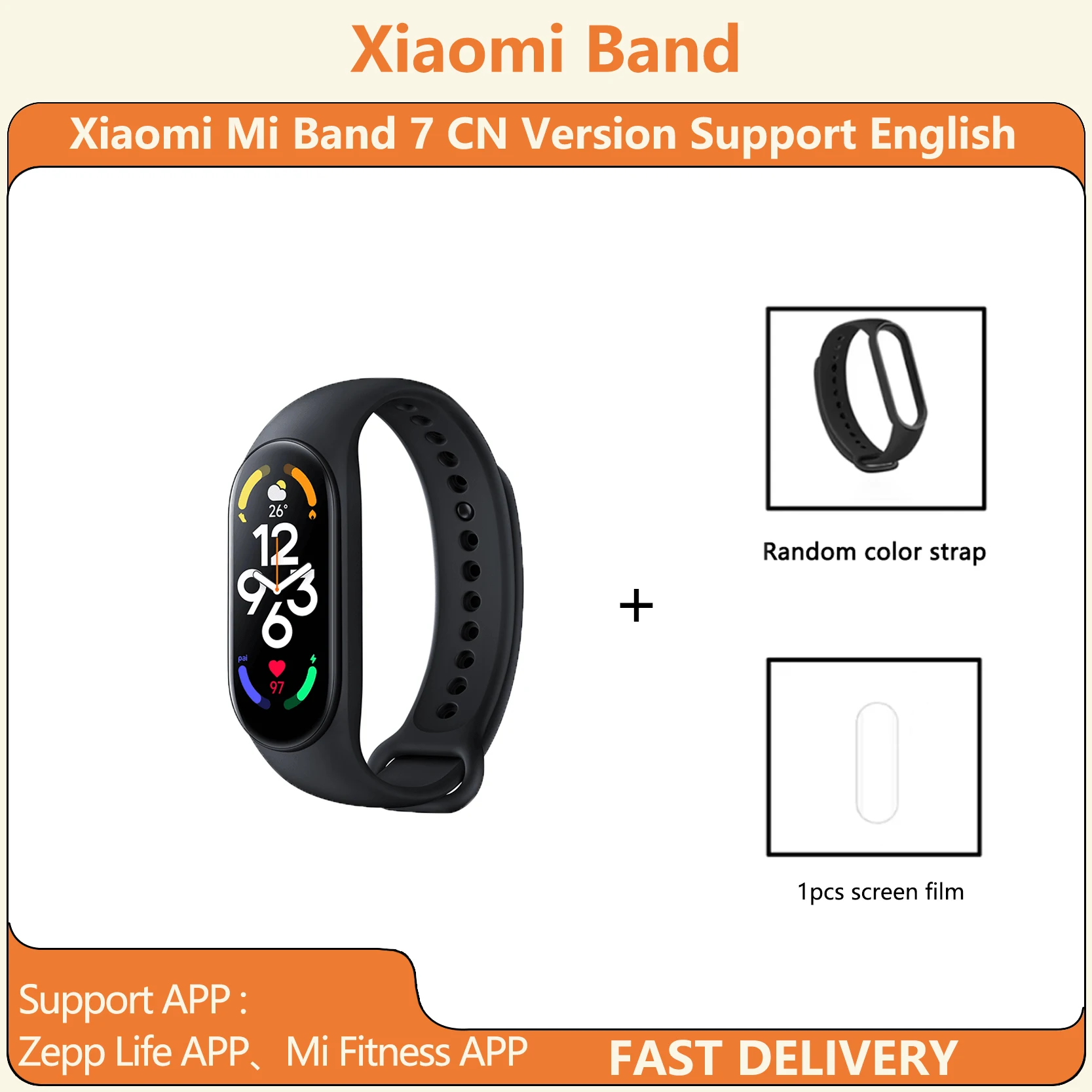 Xiaomi Mi Band 7 CN version Smart Bracelet kit 1.62" AMOLED Display Blood Oxygen Fitness Traker Heart Rate Waterproof smart bracelet kit