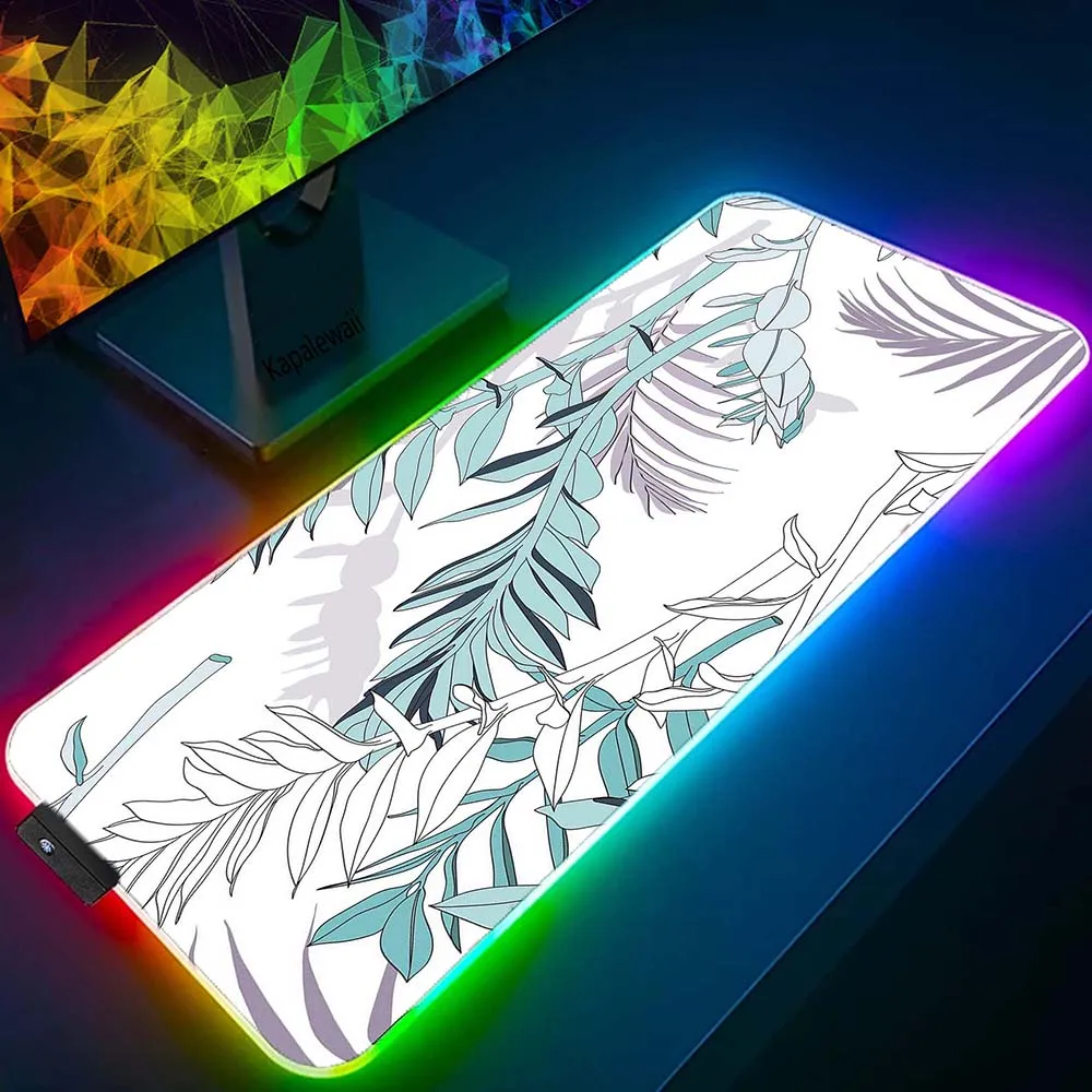 

Tropical Plants Game Keyboard Pads 90x40cm Anti-slip Pad Gamer Mousepad Office Accessories for Large RGB Mouse Pad LED Desk Mat
