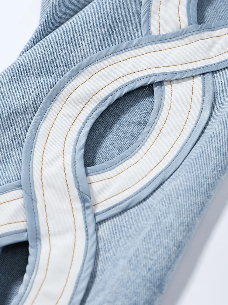 Y2k Fashion Hollow Out Female Jeans Chic Pockets Zipper Wide Leg Denim Pant Blue Lady Summer Streetwear 2026 New Commute 6