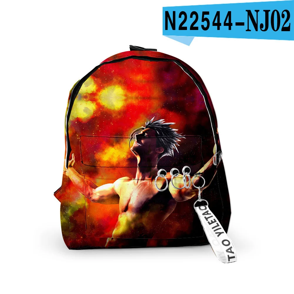 Classic nanatsu no taizai Bags Backpacks Boys/Girls pupil School Bags 3D Print Keychains Oxford Waterproof Cute Small Backpacks