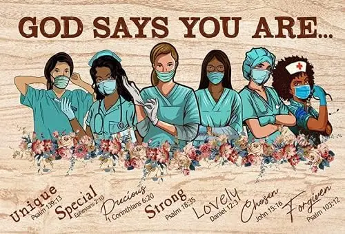 

Медсестра Бога говорит, что вы уникальная Драгоценная команда медсестер, гордится медсестрами, металлический знак, Ретро винтажный жестяной знак, металлический постер, настенное искусство