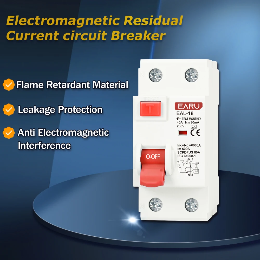 2P 32A 10/30/100/300mA Type A RCCB RCD ELCB Electromagnetic Residual Current Cir