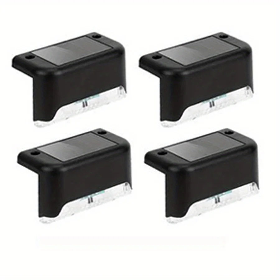 4PCS Solar Deck Lights - LED Decorative Walkway, Fence & Step Lights for Stairs, Balconies, Yards & Garden Paths
