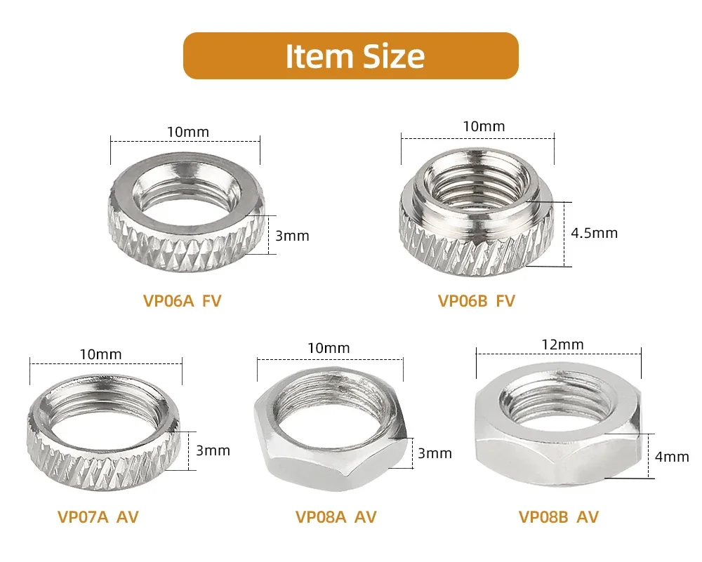 10PCS F/V A/V Vernickelt Kupfer Muttern Für Motorrad Fahrrad Schrader Presta Ventil 8V1 6V1 Befestigungs Gewinde Werkzeug – Detail 3