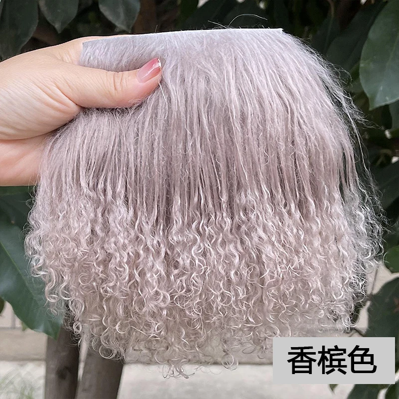 Doll Wigs Beach Wool Hair Platoon Curly Hair Row Sheepskin Lamb Fur Pelt piece for BJD SD Blyth Dolls Wefts