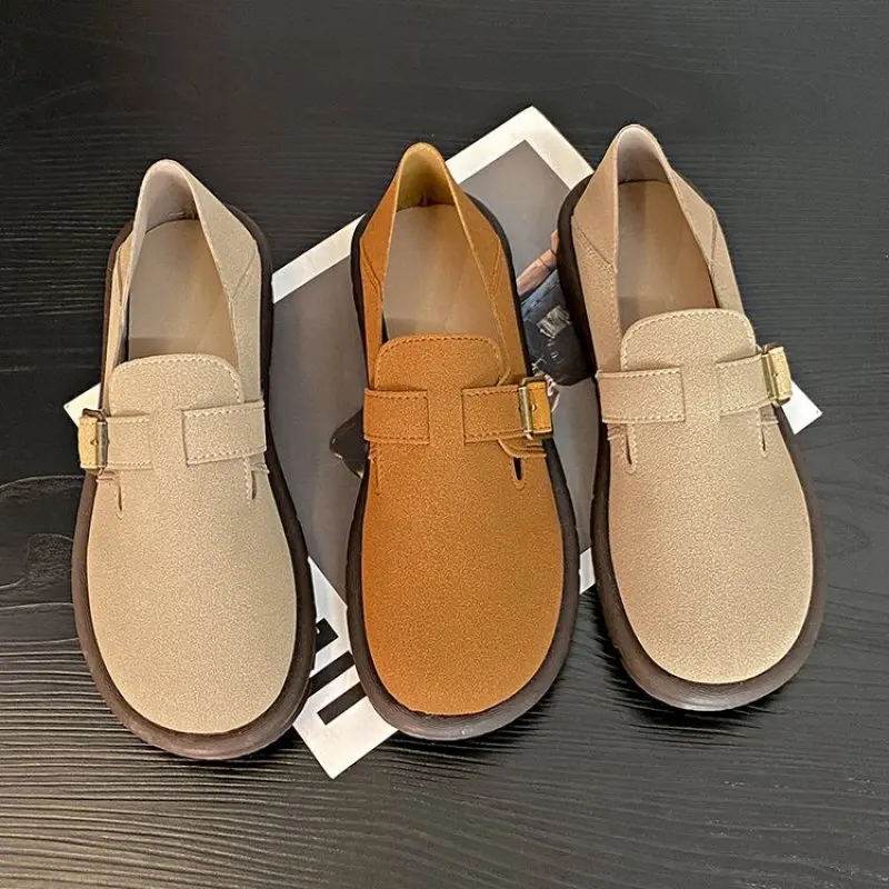 

New Women's Spring Flattie Warm Outdoor Shoes Fashion Casual Design British Style Snow Boots Ladies' Casual Flats Plus Size 42