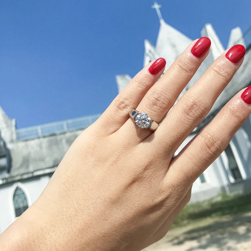 Moissanite Diamond Solitiare Engagement Ring 2ct For Women 925 Sterling Silver silver rings,silver ring,wedding rings,moissanite ring
