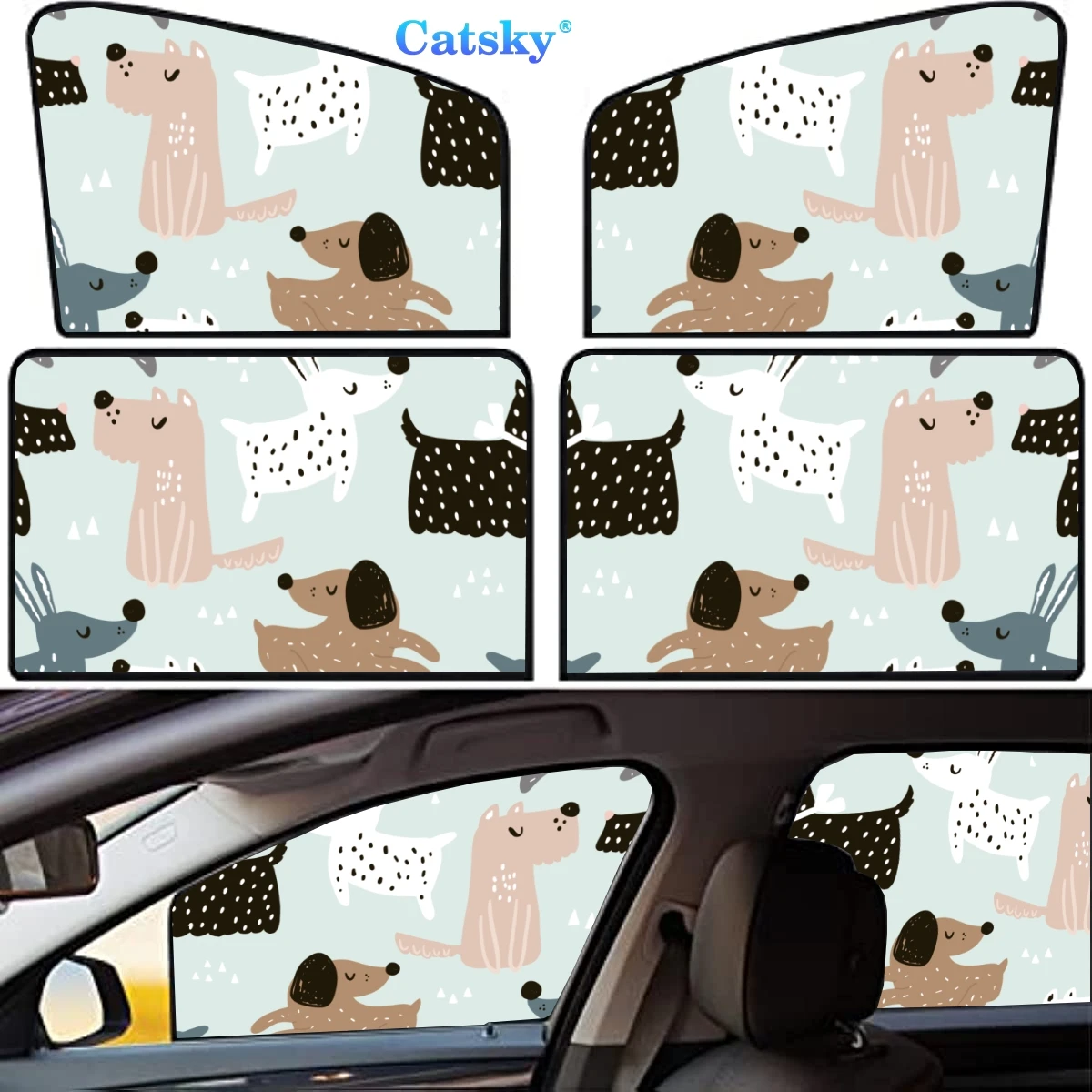 

4 Pieces Privacy Car Window Sun Shades Magnetic Blackout Car Window Covers Car Curtains Car Window Sun Shades Covers Auto