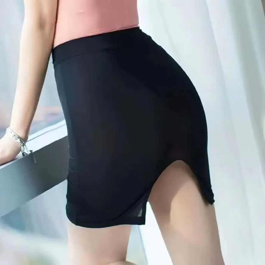 Chic High Waist Black Bodycon Mini Skirt