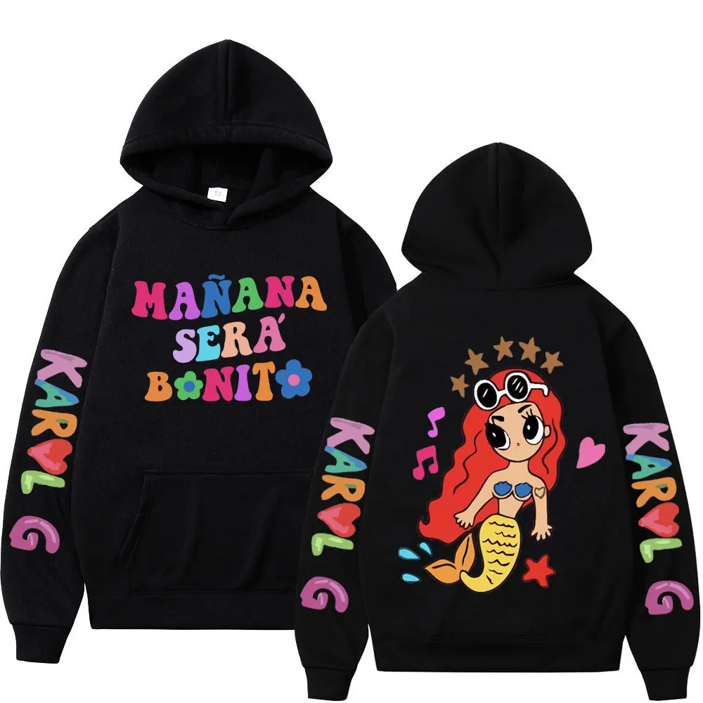

Singer Karol G Album Manana Sera Bonito Print Hoodie Men Women Trend Aesthetics Hooded Sweatshirt Street Fashion Hip Hop Hoodies