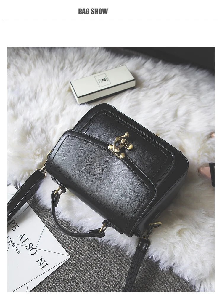 2024 neue kleine quadratische Tasche Retro-Stil Handtasche PU-Leder Retro Lock Schnalle beliebte Mode vielseitige Damentasche minimalistische kleine Tasche_voghion.com