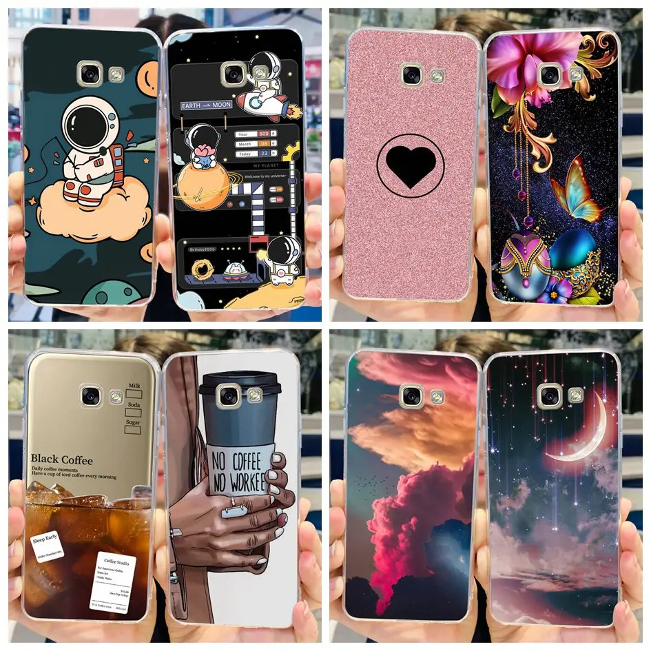 Per Samsung A5 2016 A510F Custodia A5 2017 A520F Cover Trasparente Cute Astronaut Phone Soft Fundas Per Samsung Galaxy A5 2016 2017 Paraurti