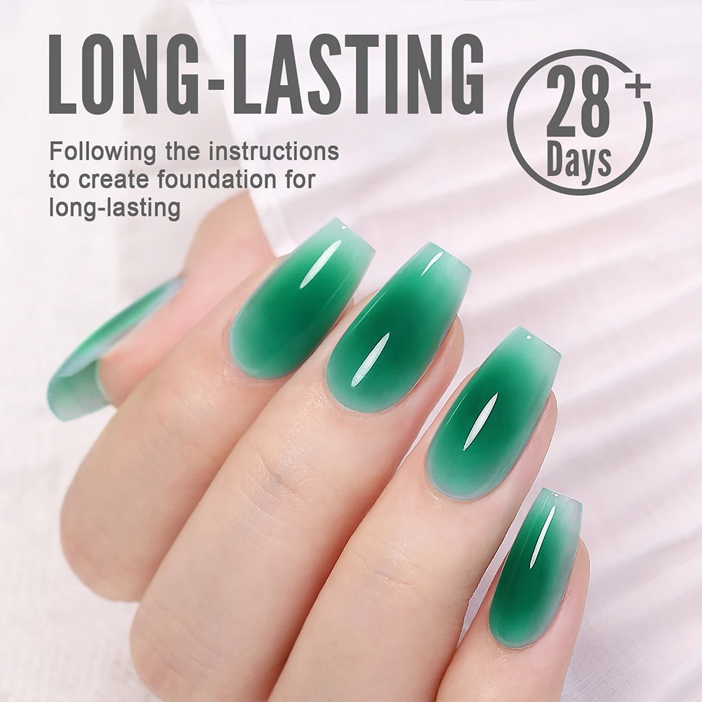 YOKEFELLOW UV LED Gel Nail Polish Green AB031 10ML Professional Semi-permanent Gel Varnishes for Nails 3