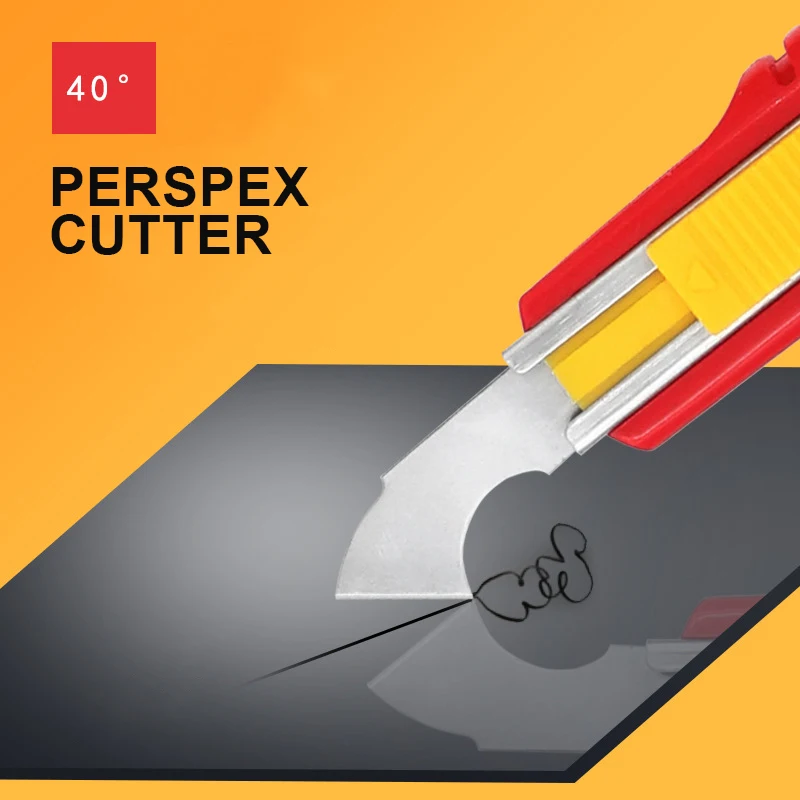 Acrylic Plastic Sheet Perspex Cutter Hook Cutting Tool w/ 10pcs Spare Blades