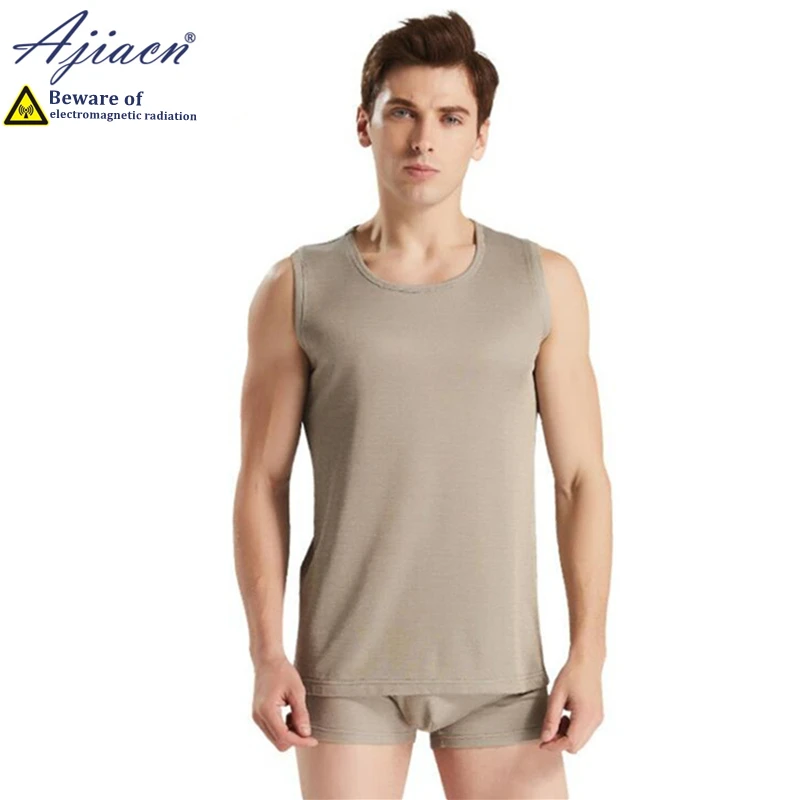 Real anti-radiation silver fiber knitted fabric men's underwear Electromagnetic radiation shielding undershirt and underpants
