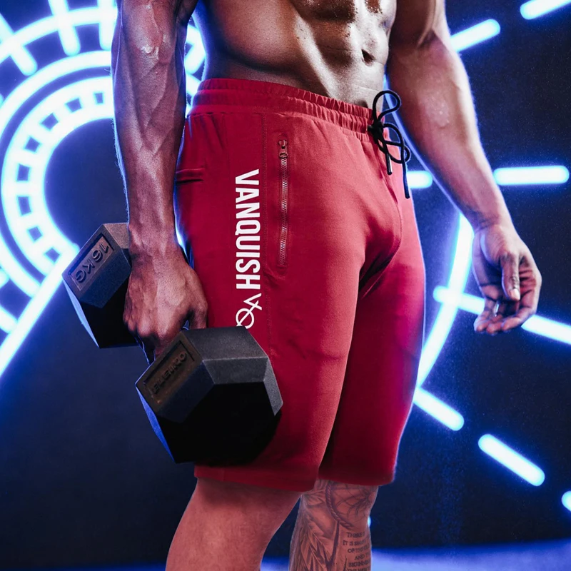 Summer New Men's Shorts Casual Fashionable Men's Clothing Cotton Double Zipper Printing Five Point Pant Gym Training Shorts