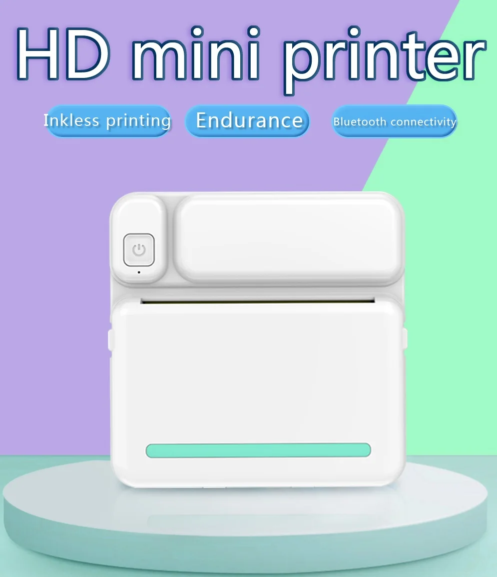 Portable Mini Photo Pocket Printer BT 203dpi Photo Label Memo Wrong Question Printing Bluetooth Wireless Printer Children's Gift 2