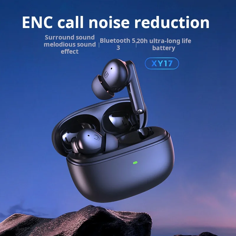 XY17 ENC шумоподавляющие наушники Bluetooth с алюминиевым дисплеем, стереонаушники, спортивные наушники, наушники без вкладышей с микрофоном