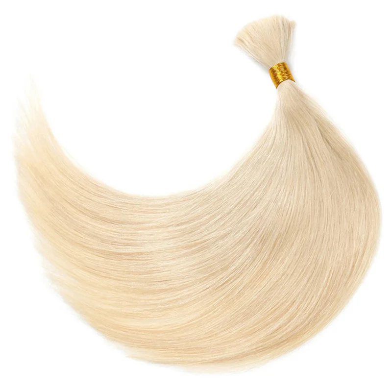 30inch Real Human Hair Extensions Blonde Hair Bulk Straight Natural Weaving No Weft Remy Human Braiding For Women
