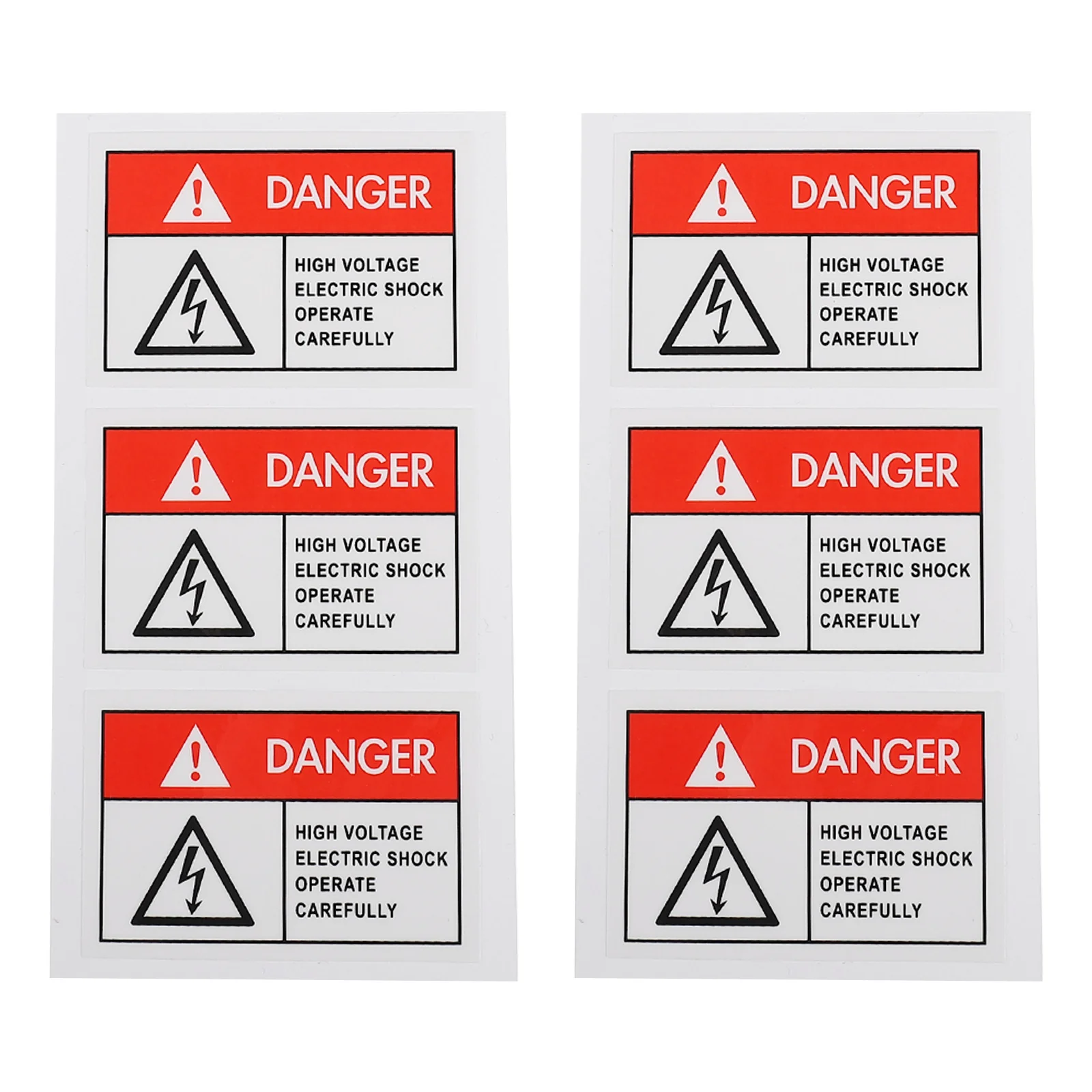 

6 Pcs Electricity Warning Labels Shocks Sticker Decals High Voltage Equipment Pp Synthetic Paper Sign Caution Fencing