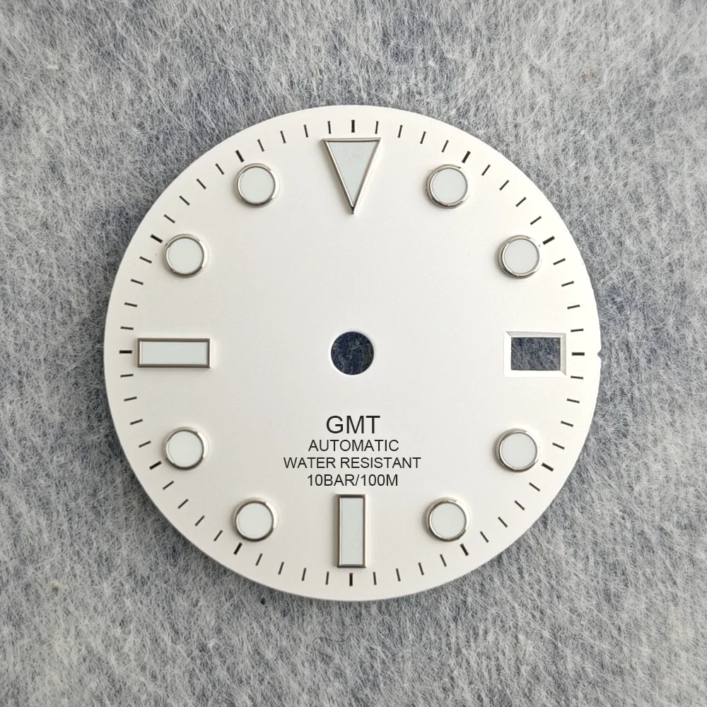 Matte Black Watch Dial with Multicolor GMT Text and Elegant Edge Finish