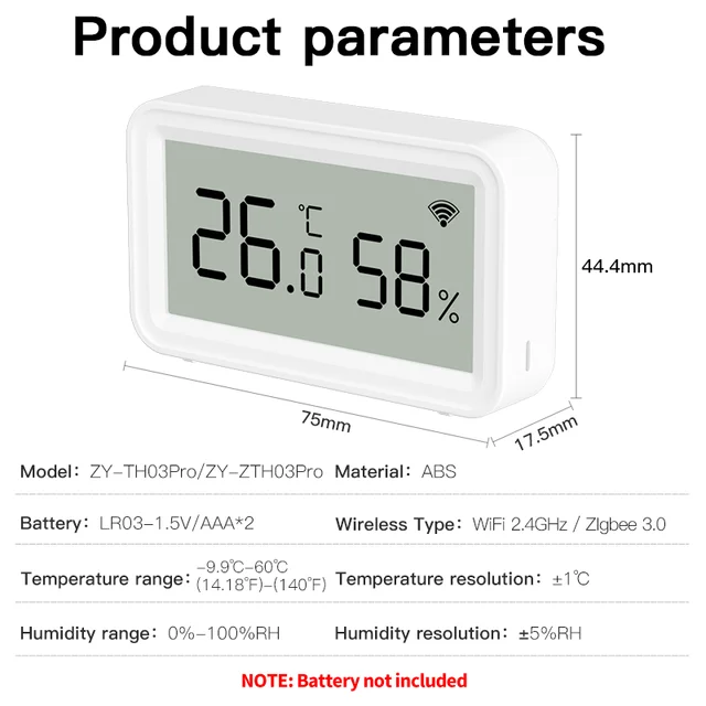 Tuya Zigbee/WiFi Temperature and Humidity Sensor Smart Life APP Remote Monitoring Home Work with Alexa Google Assistant 6