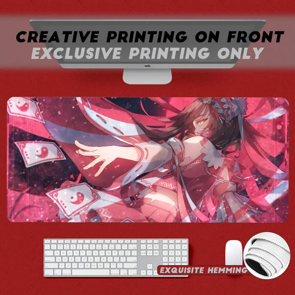 Mouse Pad Non-Slip Rubber Edge locking mousepads Game play mats Hot Fashion Touhou Cute Reimu Hakurei for notebook PC computer