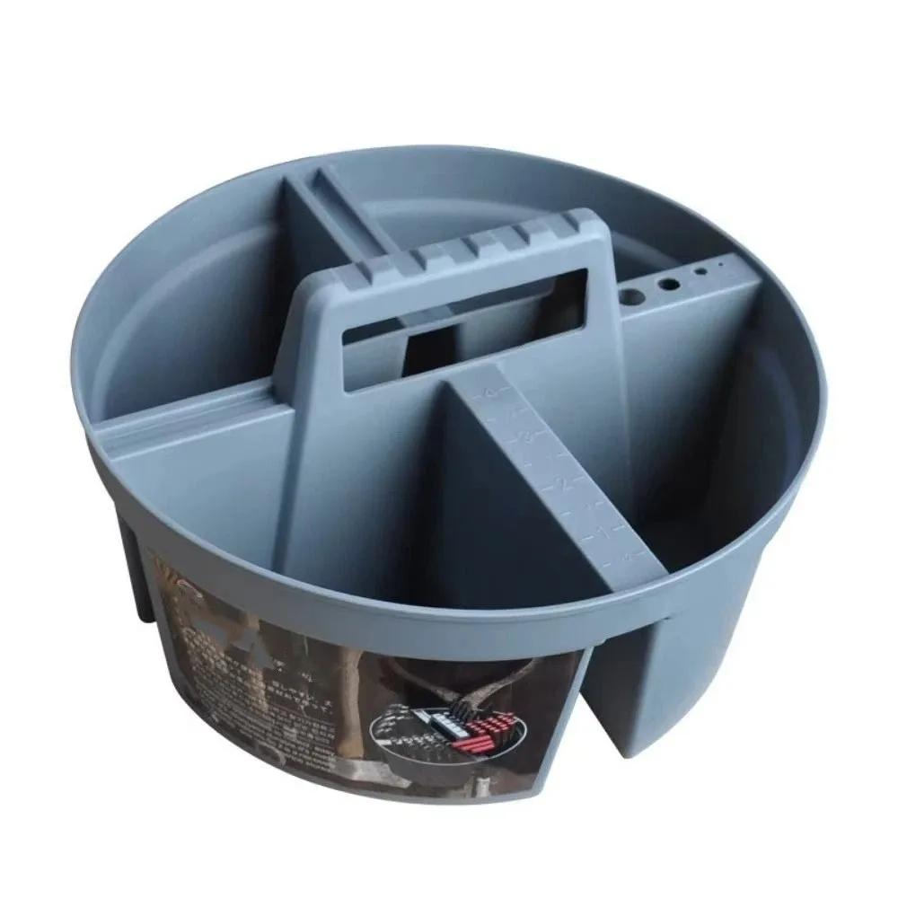 플라스틱 소재 분할형 상자 두꺼운 디자인 휴대용 원형 보관 상자 다중 칸막이 휴대용 크기 도구 상자 너트 및 볼트