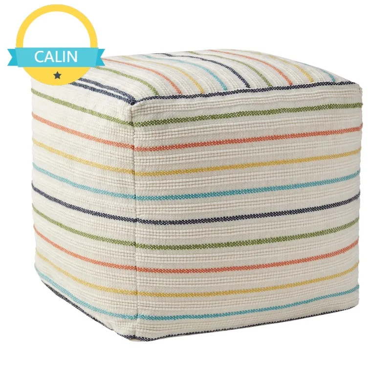 

Better Homes & Gardens Stripe Outdoor Pouf, 16", Multi-Color