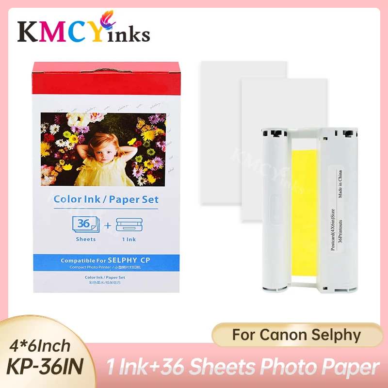 Carta Fotografica Kmcyinks 4 "X 6" Compatibile Per Carta Canon Selphy Cp1300 Kp-108In Kp-36In Kp-72In Per Stampante Fotografica Cp1200 Cp1000