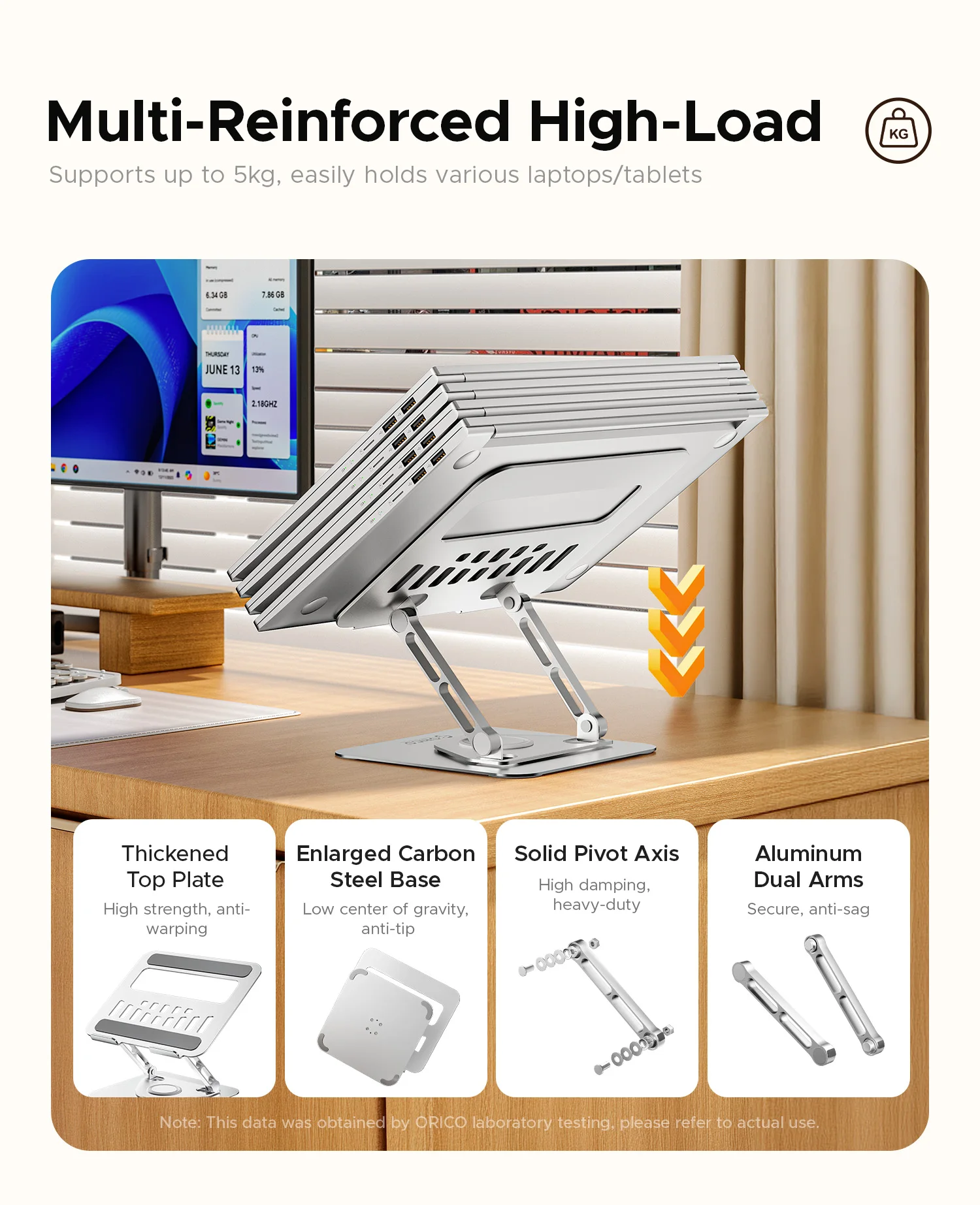 ORICO 접이식 노트북 스탠드 알루미늄 합금 360도 조절 가능한 노트북 스탠드 최대 17인치 노트북 접이식 데스크탑 지지대