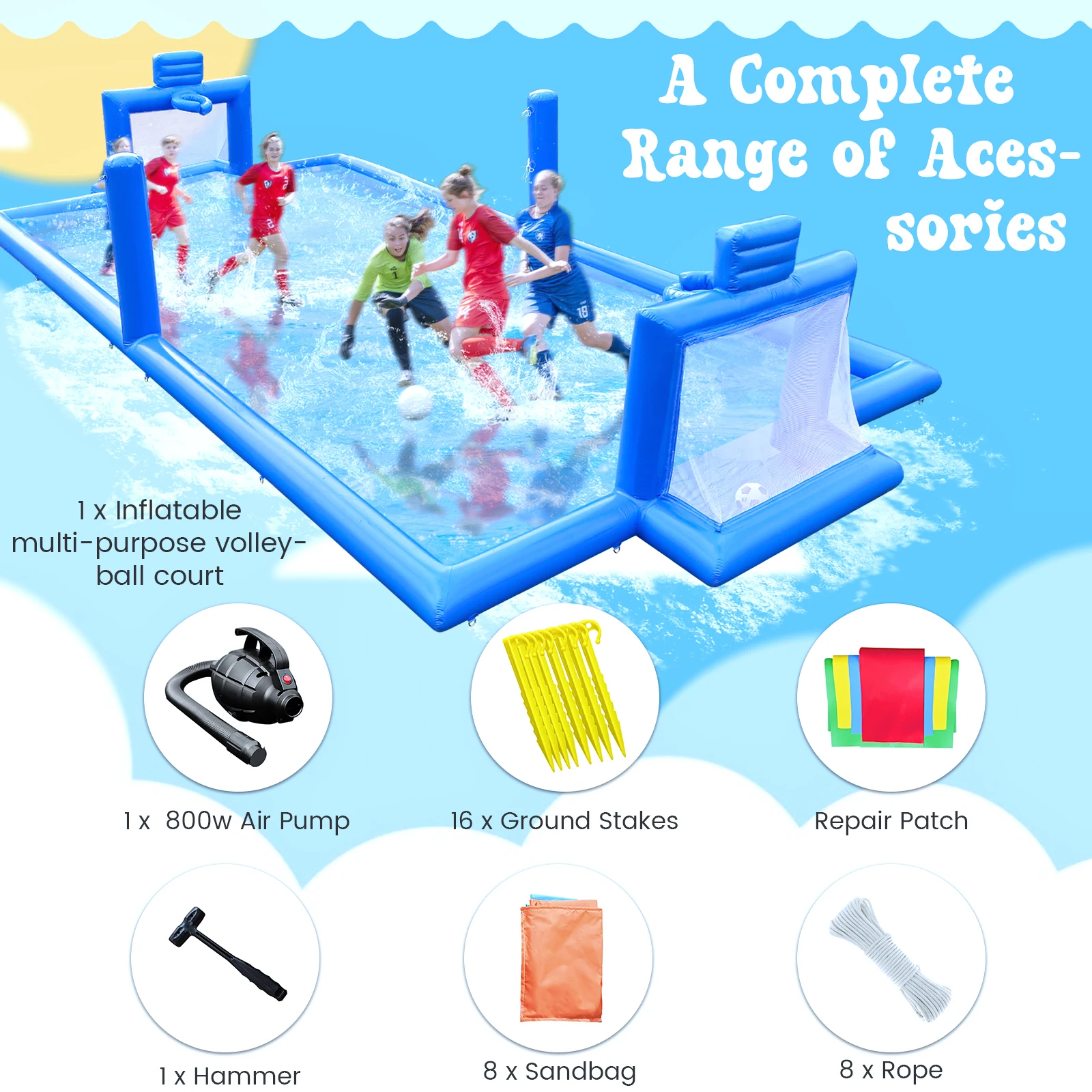 33FT Outdoor Inflatable Volleyball Court 5