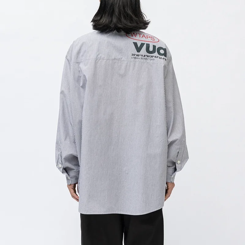 

WTAPS Autumn Vertical Stripe Shirt Men's Loose Casual Japanese Vintage Harajuku Letter Stripe Shirt Couple Shirt Men's Clothing