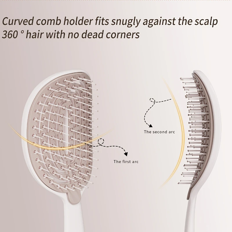 Fashionable Women's Portable Hair Comb Hollow - Out Design Hair Brush Minimalist Scalp Massage Comb Anti - Tangling Hairbrush