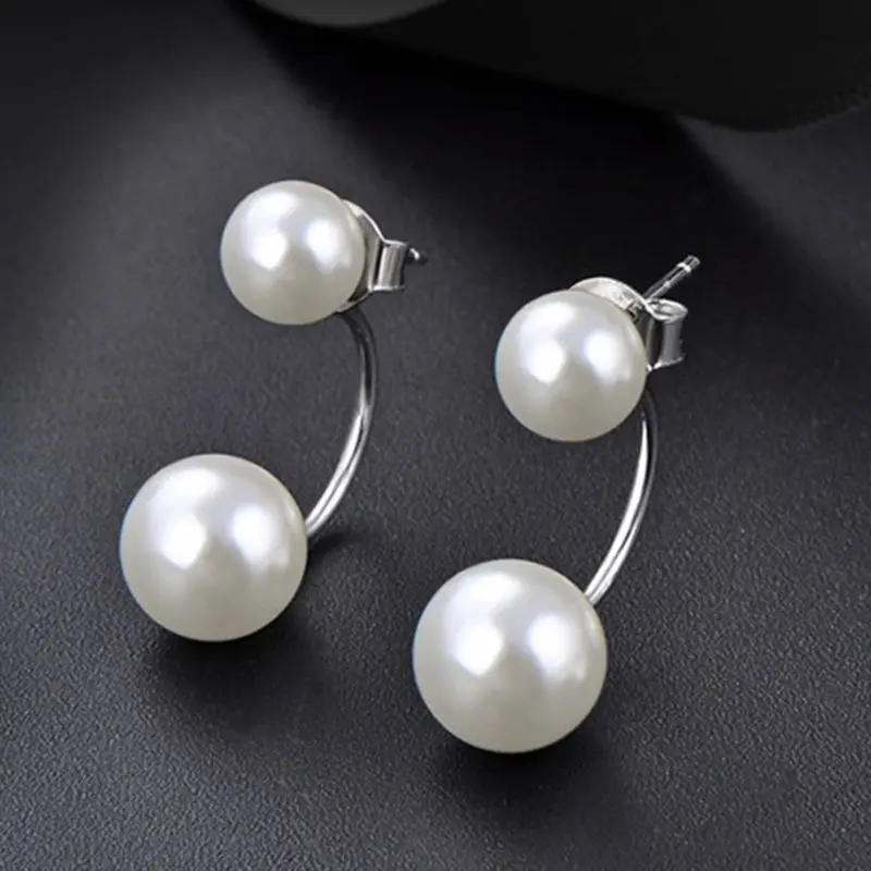 [Kep1er着用]14kGF Feminine Pearl Cubic Earring Silver925 Trillion-Cut Pink Lab-Created Opal & White Lab-Created
