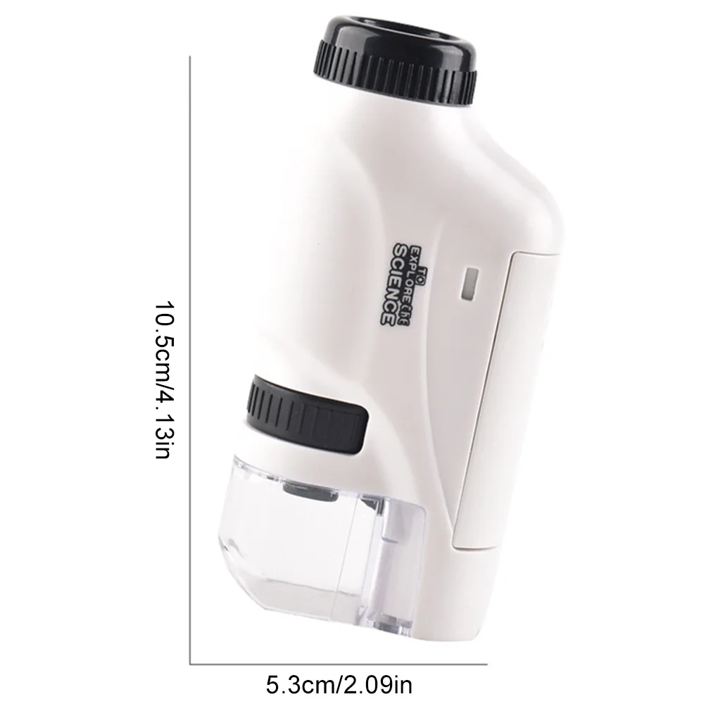 Portable Microscope Mini Pocket Microscope Handheld Microscope With Lab LED Light 60X-120X Biological Kids Science Explore Tools