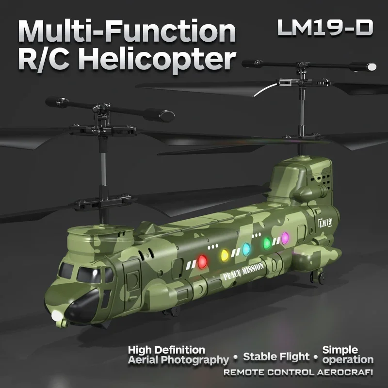 Rc Helicopter Lm19-D Hd Camera Light Fall Resistant Remote Control Helicopter Plane Aircraft Flying Kids Toys for Boys Gifts