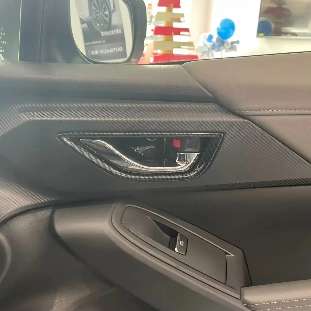 

Внутренняя дверная ручка для Subaru Crosstrek Impreza 2024, крышка рамы чаши, отделка ABS, хромовое углеродное волокно, Черные Аксессуары для стайлинга автомобиля