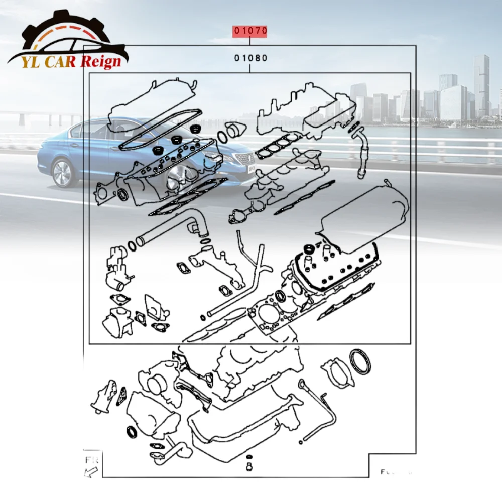 For Mitsubishi PAJERO III Wagon /MONTERO SPORT K90 3.5 SOHC 24V Engine Cylinder Head Overhaul Full Gasket Repair Kit MD977868
