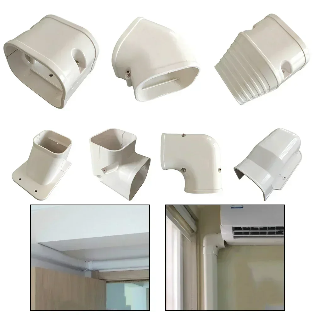 Ducting Ventilation Cover Air Vent Cover Coupling End Cap Cover Indoor Outdoor 135&deg;Flat Elbow