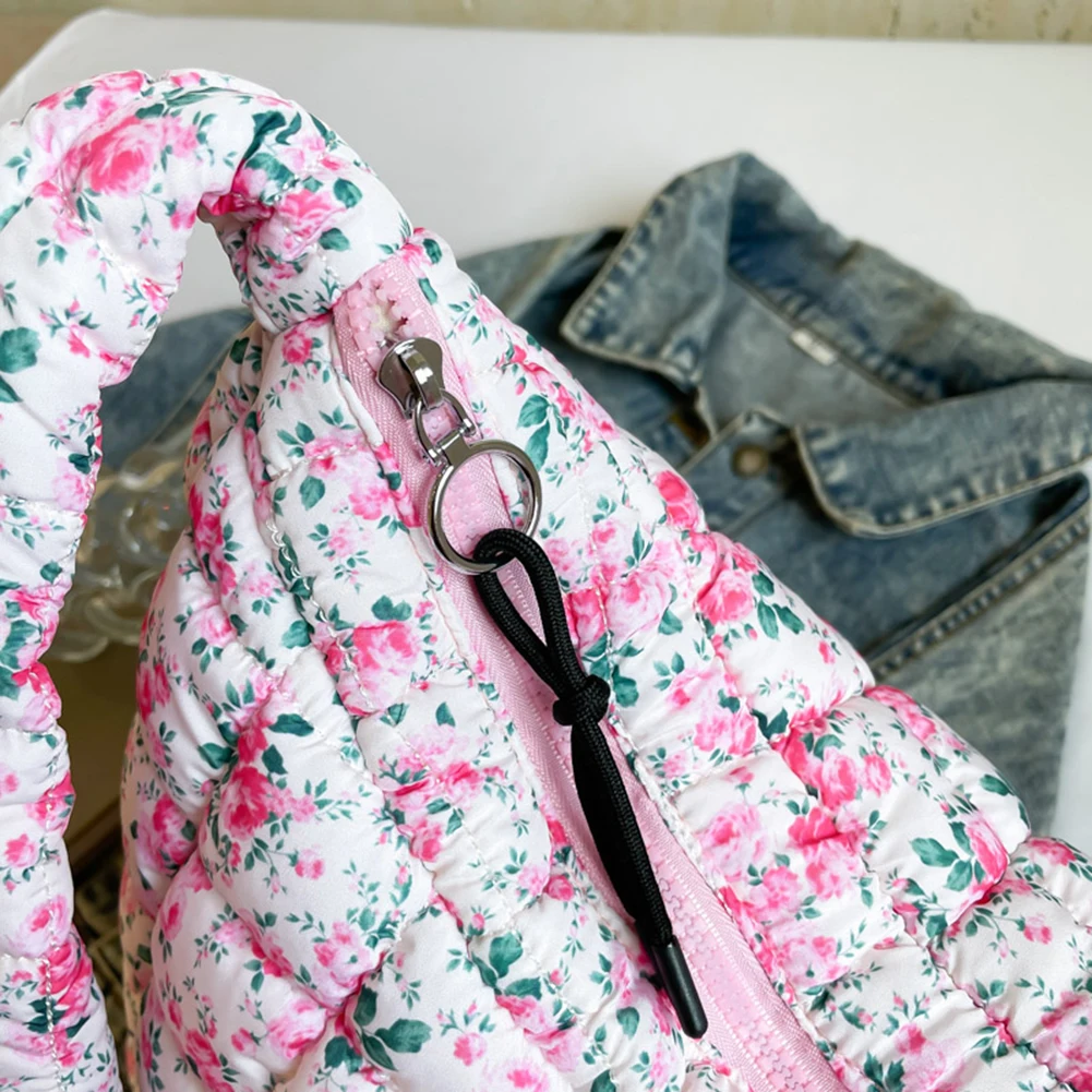 Women Puffer Bubble Tote Bag Large Soft Quilted Puffy Crossbody Bags Lightweight Casual Hobo Handbags Work Travel Shoulder Bag