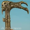 Gothic Bronze Handmade Carved evil person Statue Cane Walking Stick Head 5