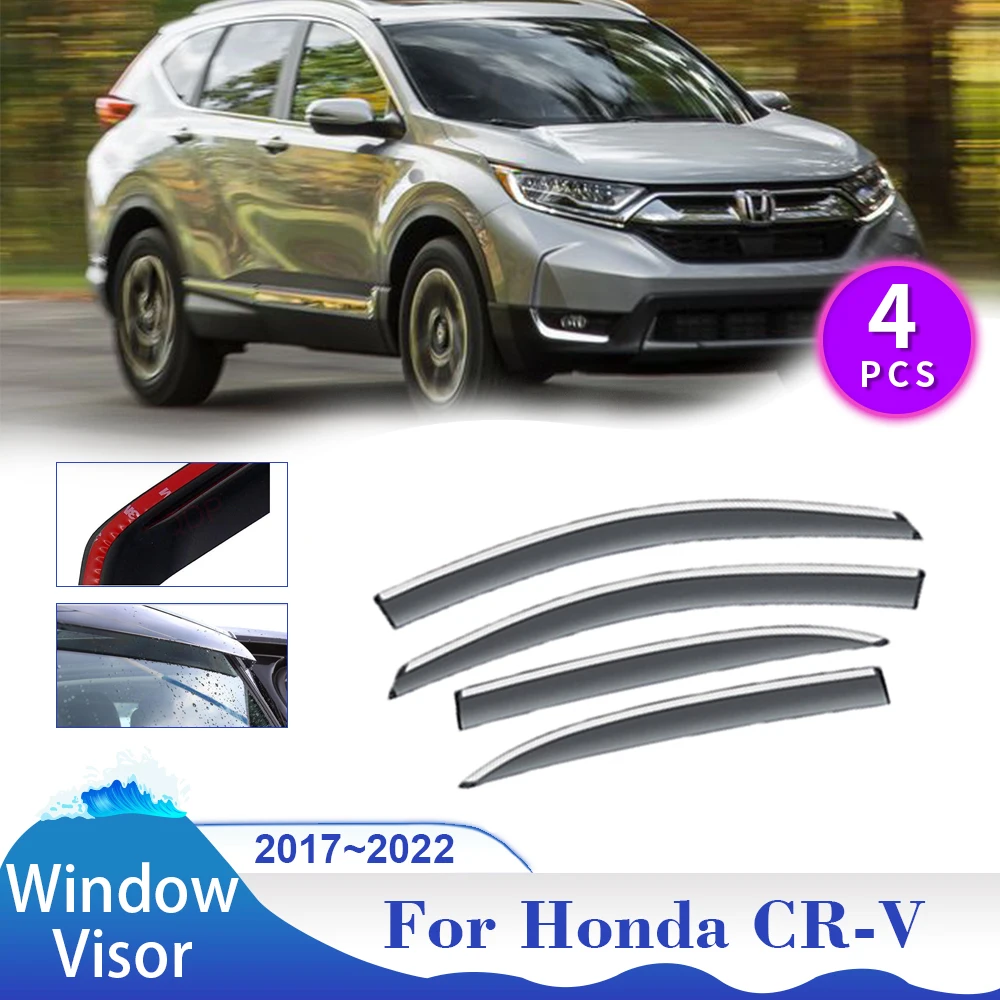 

Козырек на окно для Honda CR-V CRV RW RT RY 2017 ~ 2022 2018 2019 2020 2021 Защита от солнца и дождя, дефлектор боковых окон, дефлектор дыма на вентиляционное отверстие, аксессуары для телефона
