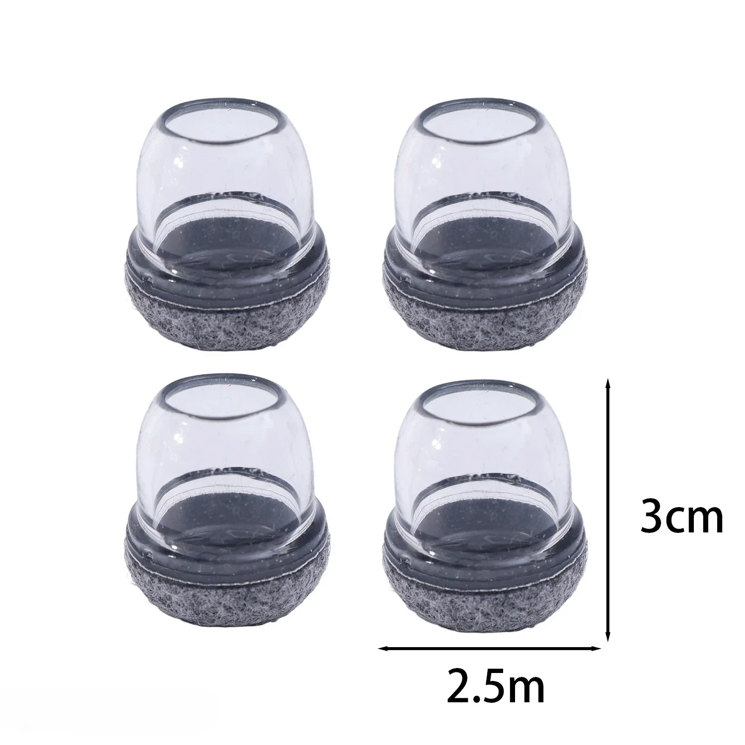 Silicone Floor Protector Chair Leg Caps with Non-Slip Felt Pads