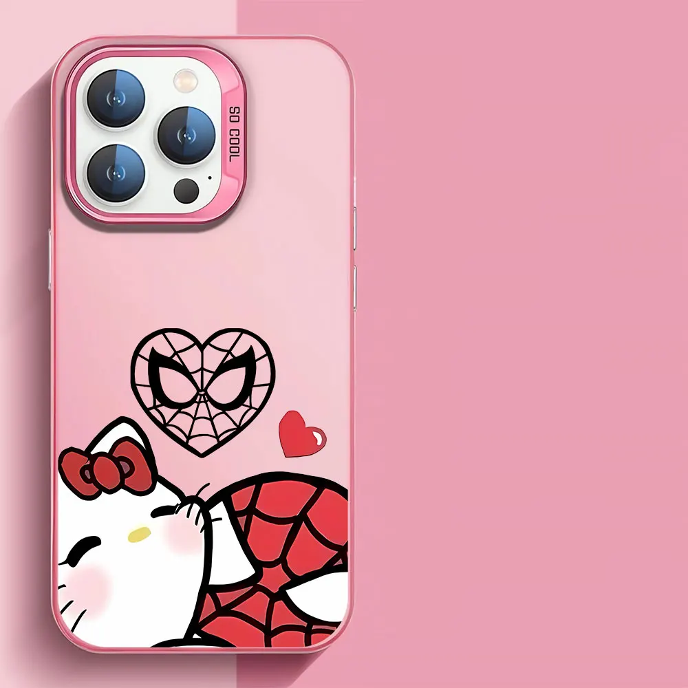 thumbnail image 1 of Funda de teléfono con estampado de Marvel Spider-Man h-hello k-kitty para iPhone 12 Pro XR 15 Pro Max XS Max X 13 11 14 Plus 13 Pro Max, 1 of 5