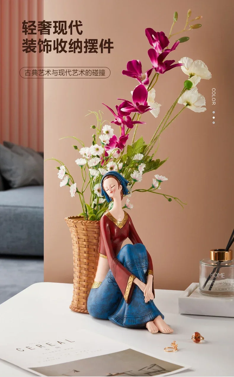 Nordic Home Decor Girl Art Figure Storage Tray Ornament Luxury Living Room Kawaii Desk Accessories Interior Figurines Decoration S7c2ac698947e4dab88c000e6f8b374b3X